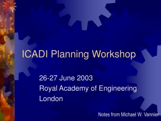 ICADI Planning Workshop