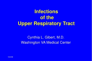 Infections  of the  Upper Respiratory Tract