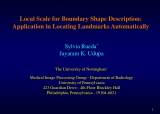 Local Scale for Boundary Shape Description: Application in Locating Landmarks Automatically