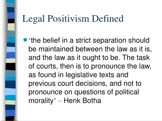 Legal Positivism Defined