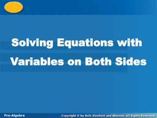 Solving Equations with  Variables on Both Sides