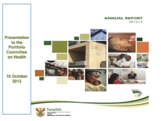 Presentation to the Portfolio Committee on Health   16 October 2013