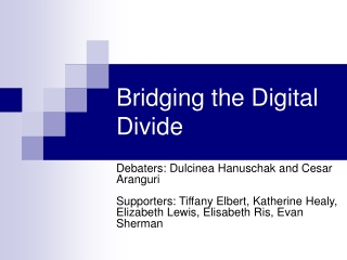 Bridging the Digital Divide