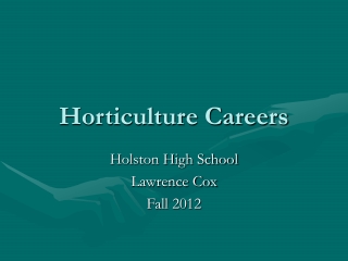 Horticulture Careers