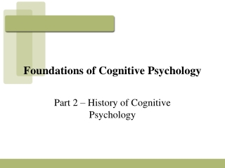 Foundations of Cognitive Psychology