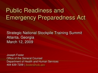 Public Readiness and Emergency Preparedness Act