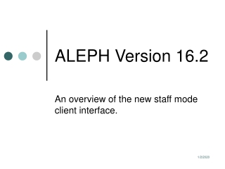 ALEPH Version 16.2