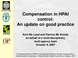 Compensation in HPAI control:  An update on good practice