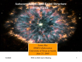 Autocorrelations and Event Structure from STAR