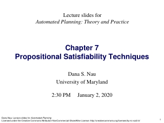 Chapter 7 Propositional Satisfiability Techniques