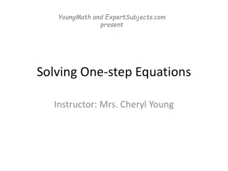 Solving One-step Equations