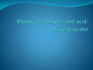 Blood gas analysis and acid-basic disorder