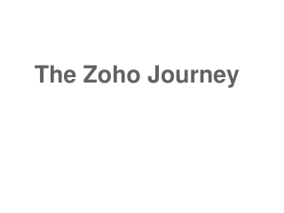 The Zoho Journey