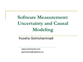 Software Measurement: Uncertainty and Causal Modeling