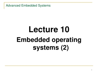 Advanced Embedded Systems