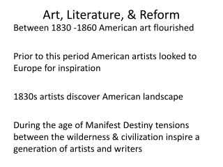 Art, Literature, &amp; Reform