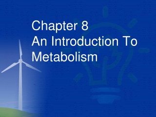 Chapter 8                An Introduction To Metabolism