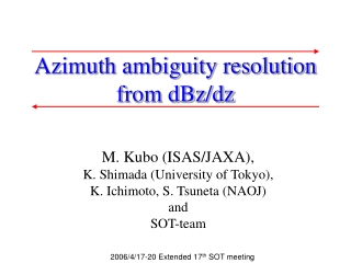 Azimuth ambiguity resolution  from dBz/dz