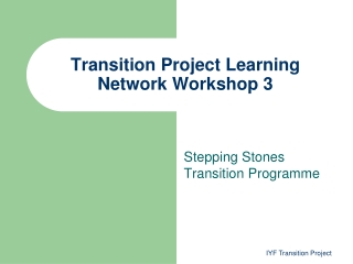 Transition Project Learning Network Workshop 3