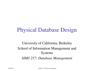 Physical Database Design