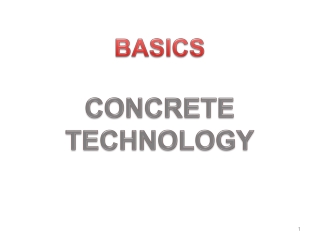 BASICS CONCRETE TECHNOLOGY