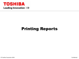 Printing Reports