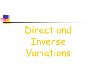 Direct and Inverse Variations