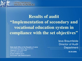 Results of audit