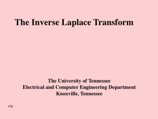 The Inverse Laplace Transform