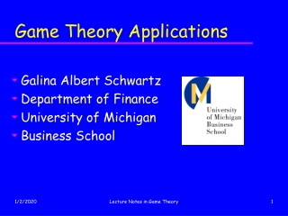 Game Theory Applications