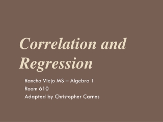 Rancho Viejo MS – Algebra 1 Room 610 Adapted by Christopher Carnes