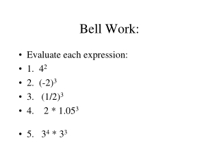 Bell Work: