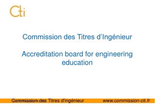 Commission des Titres d’Ingénieur Accreditation board for engineering education