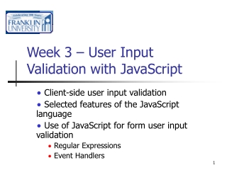 Week 3 – User Input Validation with JavaScript