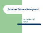 Basics of Seizure Managment