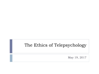 The Ethics of Telepsychology