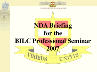 NDA Briefing for the BILC Professional Seminar 2007