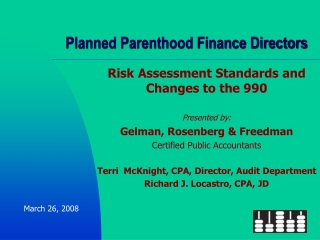 Planned Parenthood Finance Directors