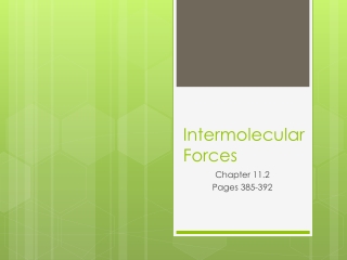 Intermolecular Forces