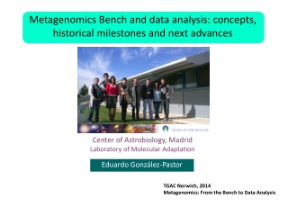 Metagenomics Bench and data analysis: concepts, historical milestones and next advances
