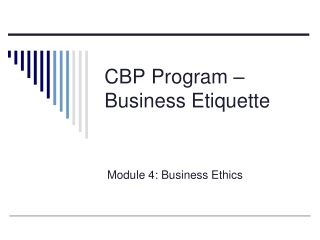 CBP Program – Business Etiquette