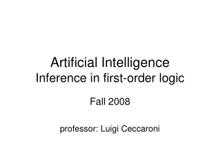 Artificial Intelligence Inference in first-order logic