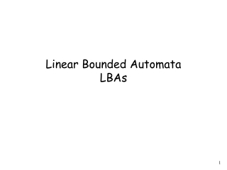 Linear Bounded Automata LBAs