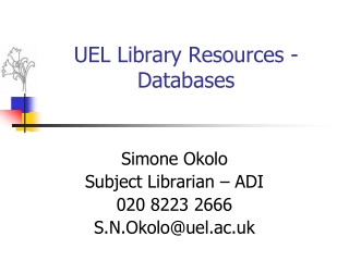 UEL Library Resources - Databases