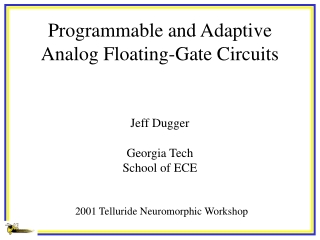 Programmable and Adaptive Analog Floating-Gate Circuits