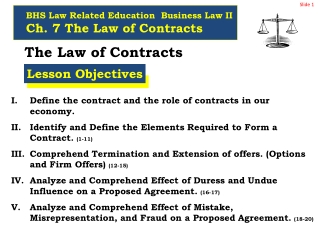 The Law of Contracts