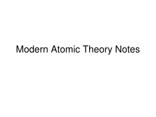 Modern Atomic Theory Notes