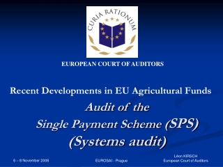 Audit of the  Single Payment Scheme ( SPS) (Systems audit)