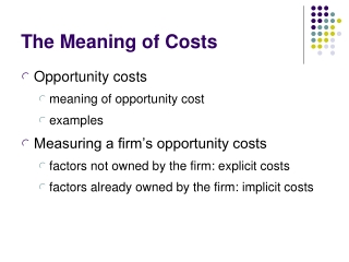 The Meaning of Costs