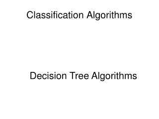 Classification Algorithms